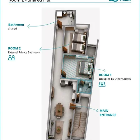 Gzr F32 Bright With Balcony Private Bathroom Access